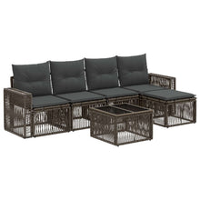 Tuinbankenset 6 pcs Grijs en Donkergrijs poly rattan