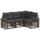 Tuinbankenset poly rattan 4-delig grijs