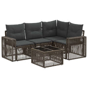 Tuinset poly rattan grijs 5-delig