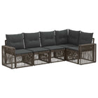 Tuinbankenset poly rattan grijs 5-delig