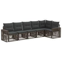 Tuinbankenset 6 pcs Grijs en Donkergrijs poly rattan
