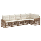 Tuinbankenset poly rattan 6-delig beige crème