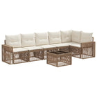 Tuinbankenset poly rattan beige crème wit