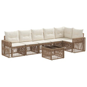 Tuinbankenset poly rattan beige crème wit