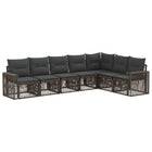 Tuinbankenset poly rattan grijs 7 personen