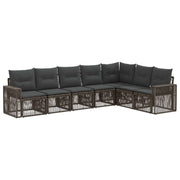 Tuinbankenset poly rattan grijs 7 personen