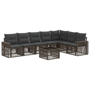 Tuinbankenset poly rattan grijs 8-delig