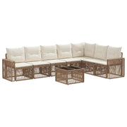 Tuinbankenset poly rattan beige crème wit 7 personen