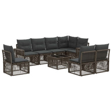 Tuinbankenset 9 pcs Grijs en Donkergrijs poly rattan