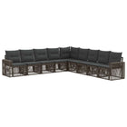 Tuinbankenset poly rattan grijs 9 zitplaatsen