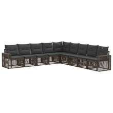 Tuinbankenset 9 pcs Grijs en Donkergrijs poly rattan