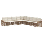 Tuinbankenset poly rattan 9-delig beige crème