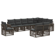 Tuinbankenset 10 pcs Grijs en Donkergrijs poly rattan