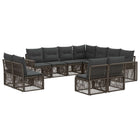 Tuinbankenset poly rattan grijs 11-delig