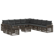 Tuinset poly rattan grijs 11 personen