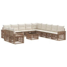 Tuinbankenset 12 pcs Beige en Crème Wit poly rattan