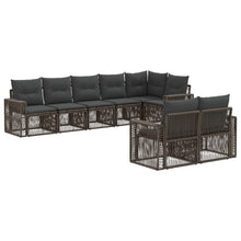 Tuinbankenset 8 pcs Grijs en Donkergrijs poly rattan