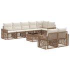 Tuinbankenset poly rattan beige crème wit