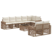 Tuinbankenset poly rattan beige crème wit