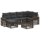 Tuinset poly rattan grijs 7-delig