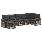 Tuinbankenset poly rattan grijs 7 delig