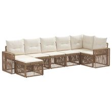 Tuinbankenset 7 pcs Beige en Crème Wit poly rattan