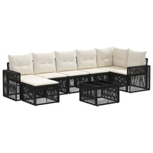 Tuinbankenset 8 pcs Zwart en Cream Wit poly rattan