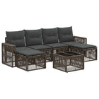 Garden Dining Set 7 pcs Grey and Dark Grey poly rattan