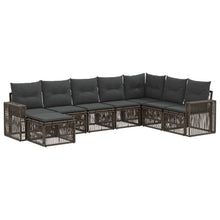 Tuinbankenset 8 pcs Grijs en Donkergrijs poly rattan