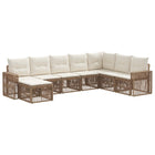 Tuinbankenset poly rattan 8-delig beige crème wit