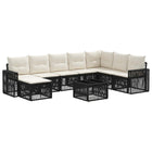 Garden Dining Set 9 pcs Black and Cream White poly rattan