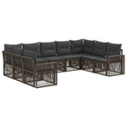 Tuinbankenset poly rattan grijs donkergrijs 9-delig