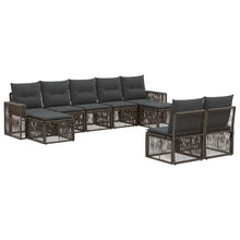 Tuinbankenset 9 pcs Grijs en Donkergrijs poly rattan