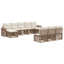 Tuinbankenset 10 pcs Beige en Crème Wit poly rattan