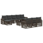 Garden lounge set 11 pcs Grey and Dark Grey poly rattan