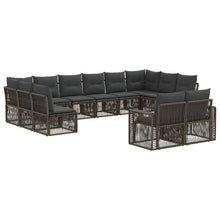 Tuinbankenset 12 pcs Grijs en Donkergrijs poly rattan