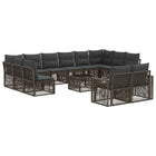 Garden Lounge Set 13 pcs Grey and Dark Grey poly rattan