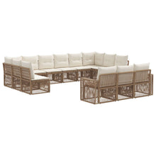 Tuinbankenset 13 pcs Beige en Crème Wit poly rattan