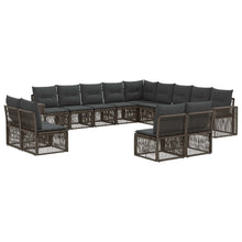 Tuinbankenset 13 pcs Grijs en Donkergrijs poly rattan
