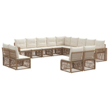 Tuinbankenset 13 pcs Beige en Crème Wit poly rattan