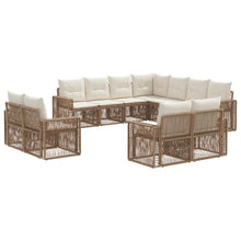 Tuinbankenset 11 pcs Beige en Crème Wit poly rattan