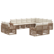 Tuinbankenset 12 pcs Beige en Crème Wit poly rattan