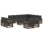 Garden Lounge Set 13 pcs Grey and Dark Grey poly rattan