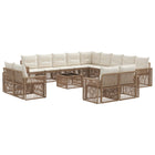 Tuinbankenset poly rattan beige crème wit