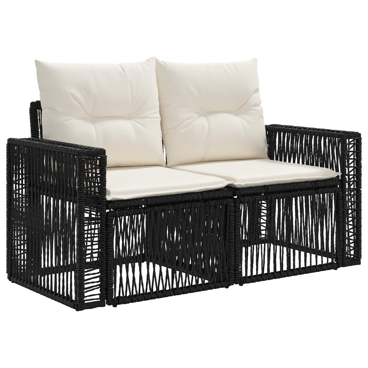 Tuinbankenset 8 st 8-Aantal zitplaatsen Zwart en Cream Wit