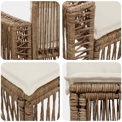 Tuinbankenset 8 st 8-Aantal zitplaatsen Beige en Crème Wit