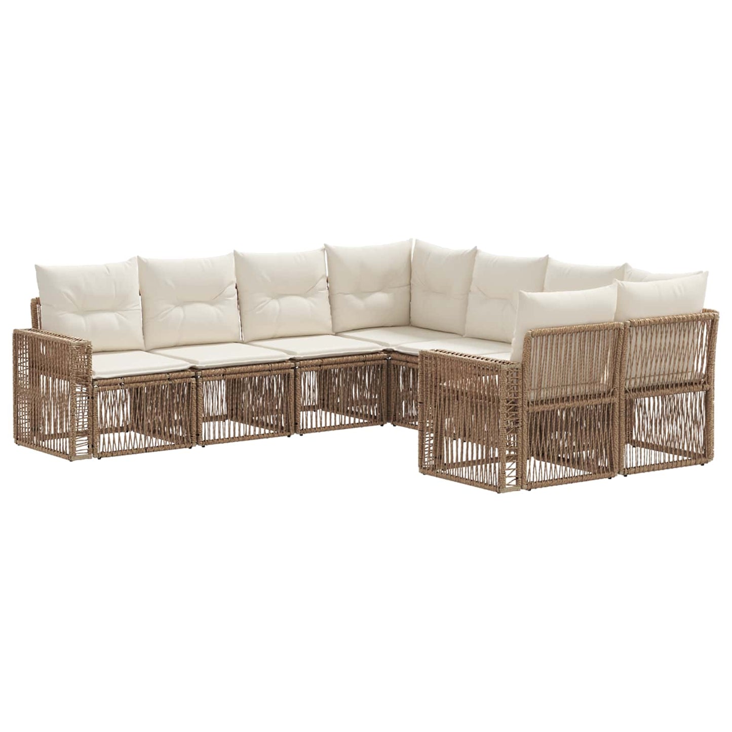 Tuinbankenset 8 st 8-Aantal zitplaatsen Beige en Crème Wit