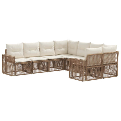 Tuinbankenset 8 st 8-Aantal zitplaatsen Beige en Crème Wit