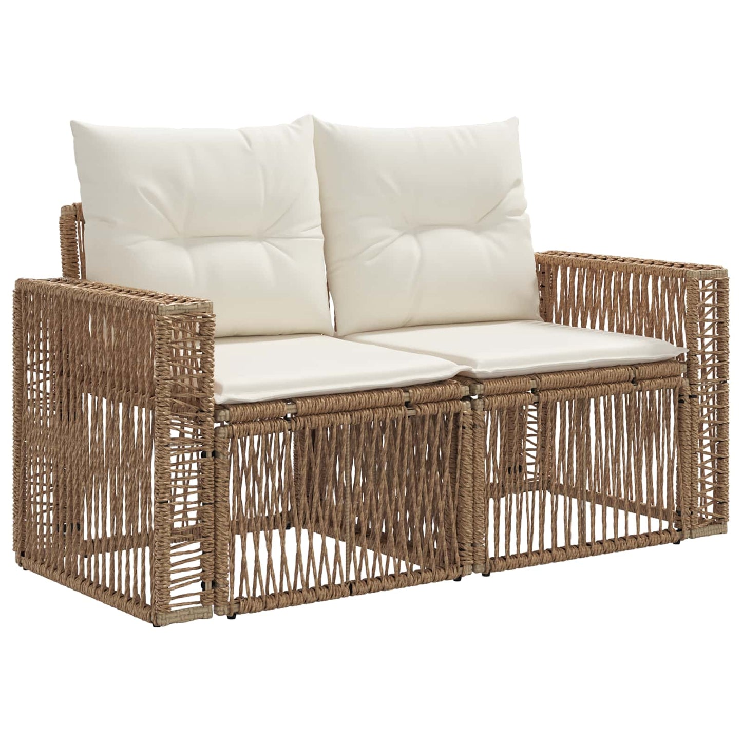 Tuinbankenset 8 st 8-Aantal zitplaatsen Beige en Crème Wit