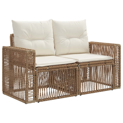 Tuinbankenset 8 st 8-Aantal zitplaatsen Beige en Crème Wit
